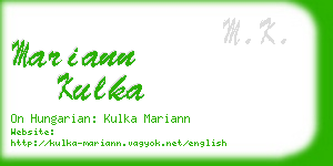 mariann kulka business card